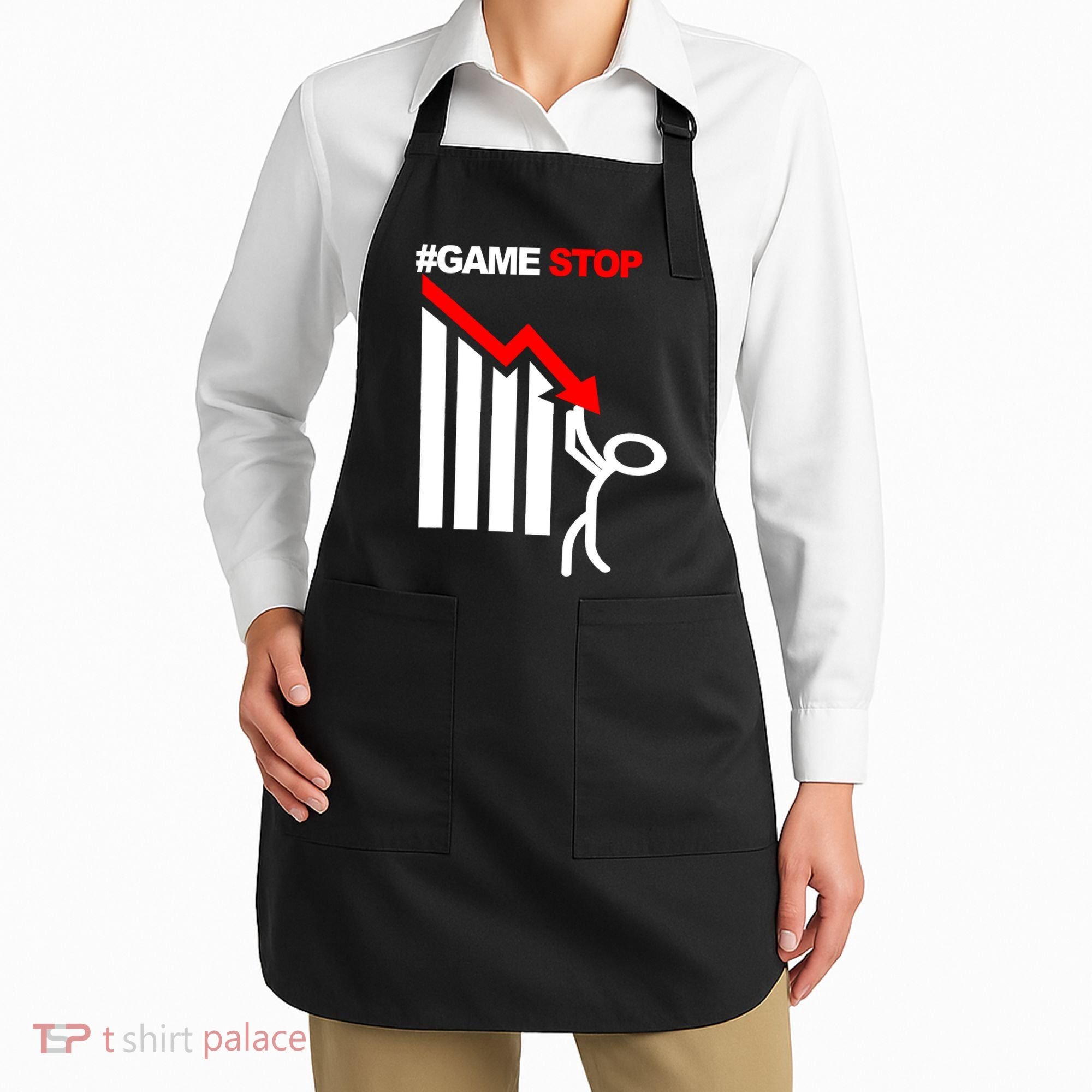 Game Stop Decline Fall Stock Invest Apron
