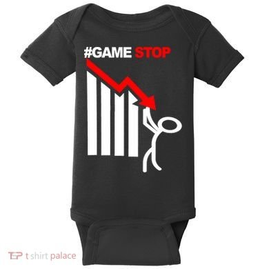 Game Stop Decline Fall Stock Invest Baby Bodysuit