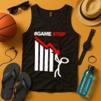 Game Stop Decline Fall Stock Invest Tank Top thumb 4