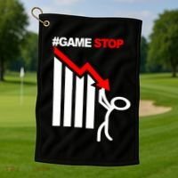 Game Stop Decline Fall Stock Invest Golf Towel thumb 1