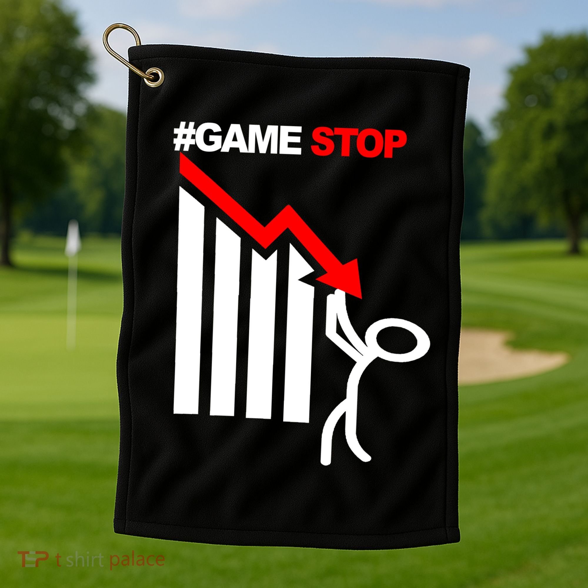 Game Stop Decline Fall Stock Invest Golf Towel