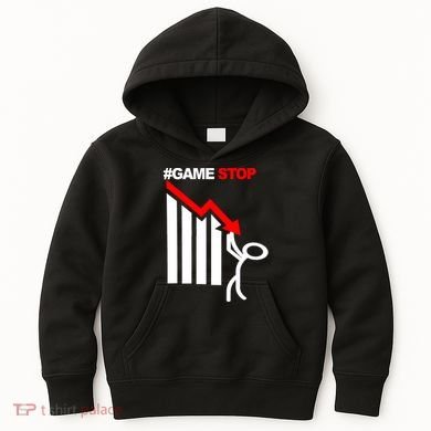 Game Stop Decline Fall Stock Invest Kids Hoodie