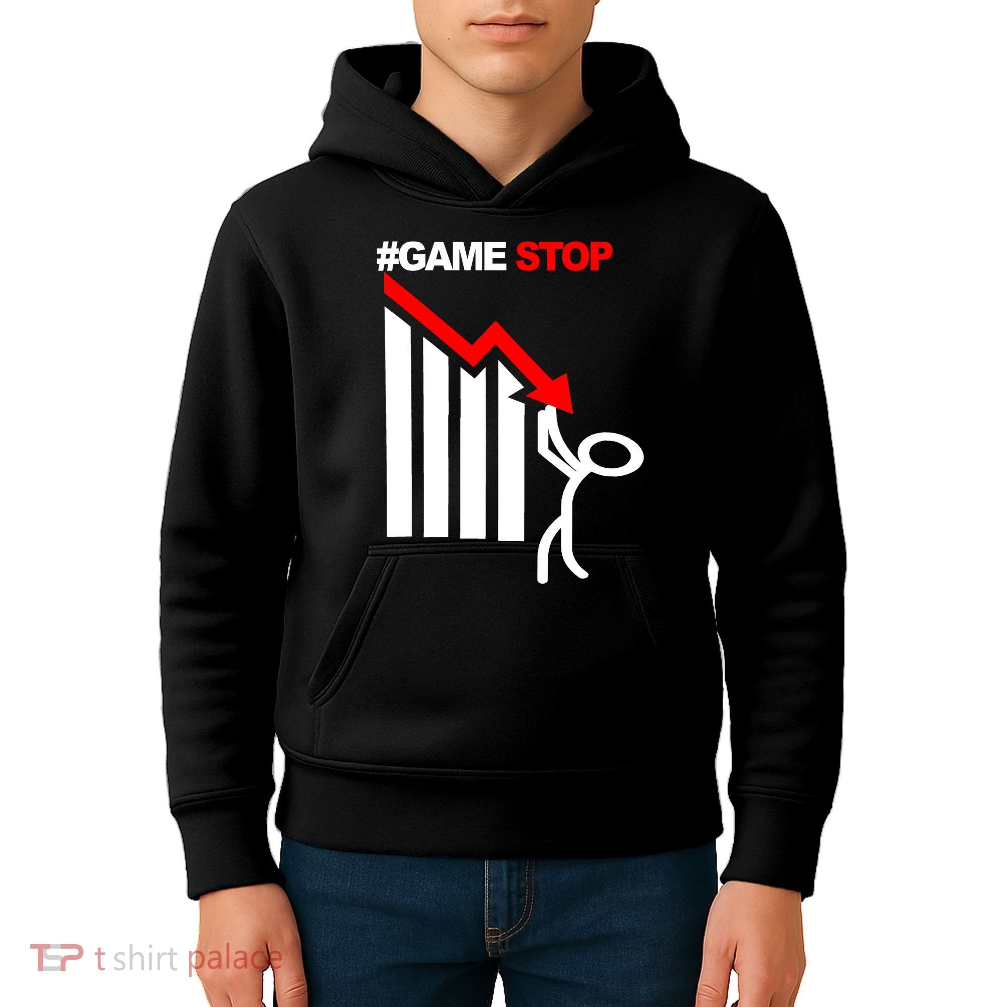 Game Stop Decline Fall Stock Invest Kids Hoodie