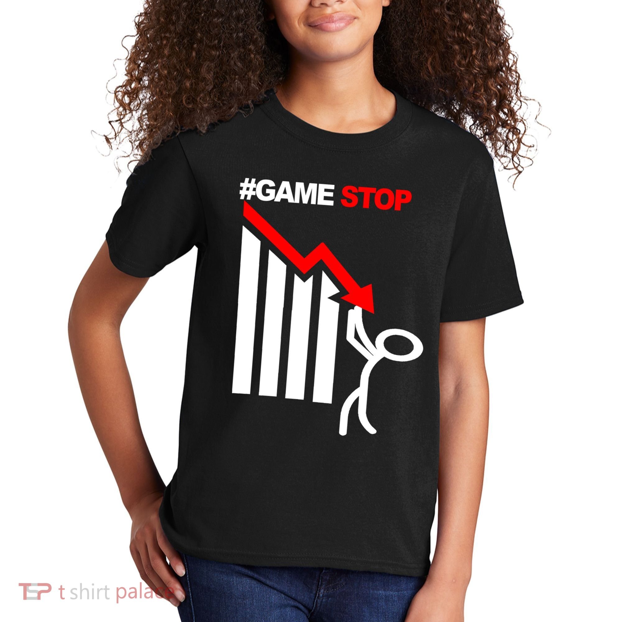 Game Stop Decline Fall Stock Invest Kids T-Shirt