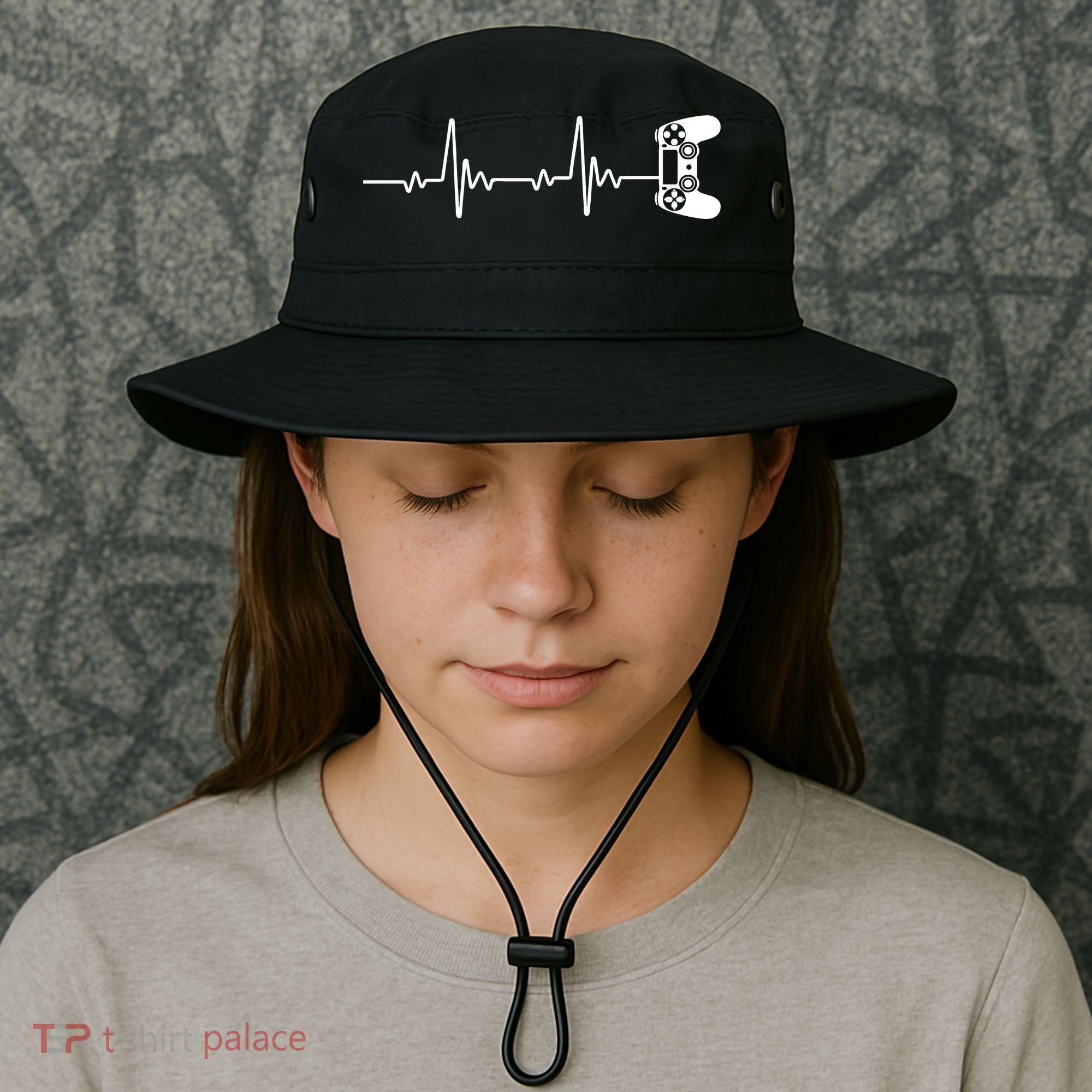 Gamer Controller Heartbeat Pules Bucket Hat
