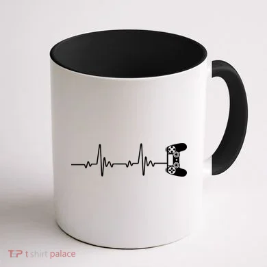 Gamer Controller Heartbeat Pules Coffee Mug back