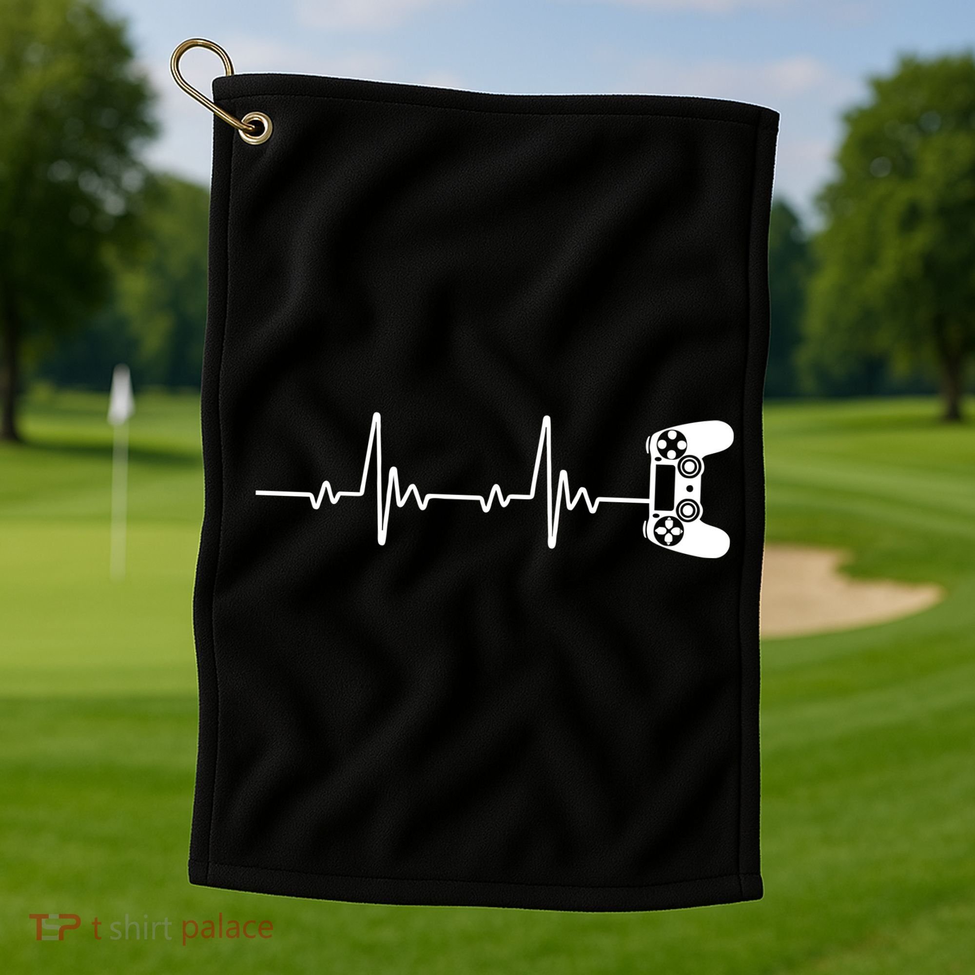 Gamer Controller Heartbeat Pules Golf Towel