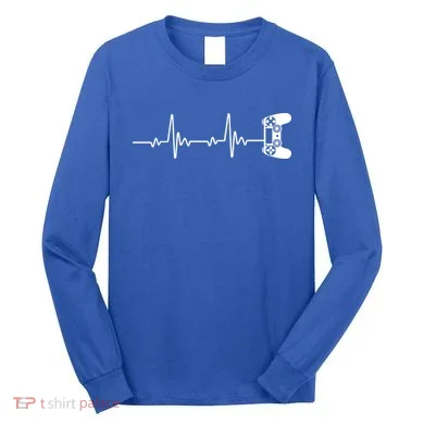Gamer Controller Heartbeat Pules Long Sleeve Shirt