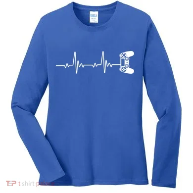Gamer Controller Heartbeat Pules Women's Long Sleeve Shirt