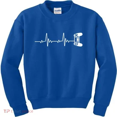 Gamer Controller Heartbeat Pules Kids Sweatshirt