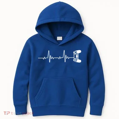 Gamer Controller Heartbeat Pules Kids Hoodie