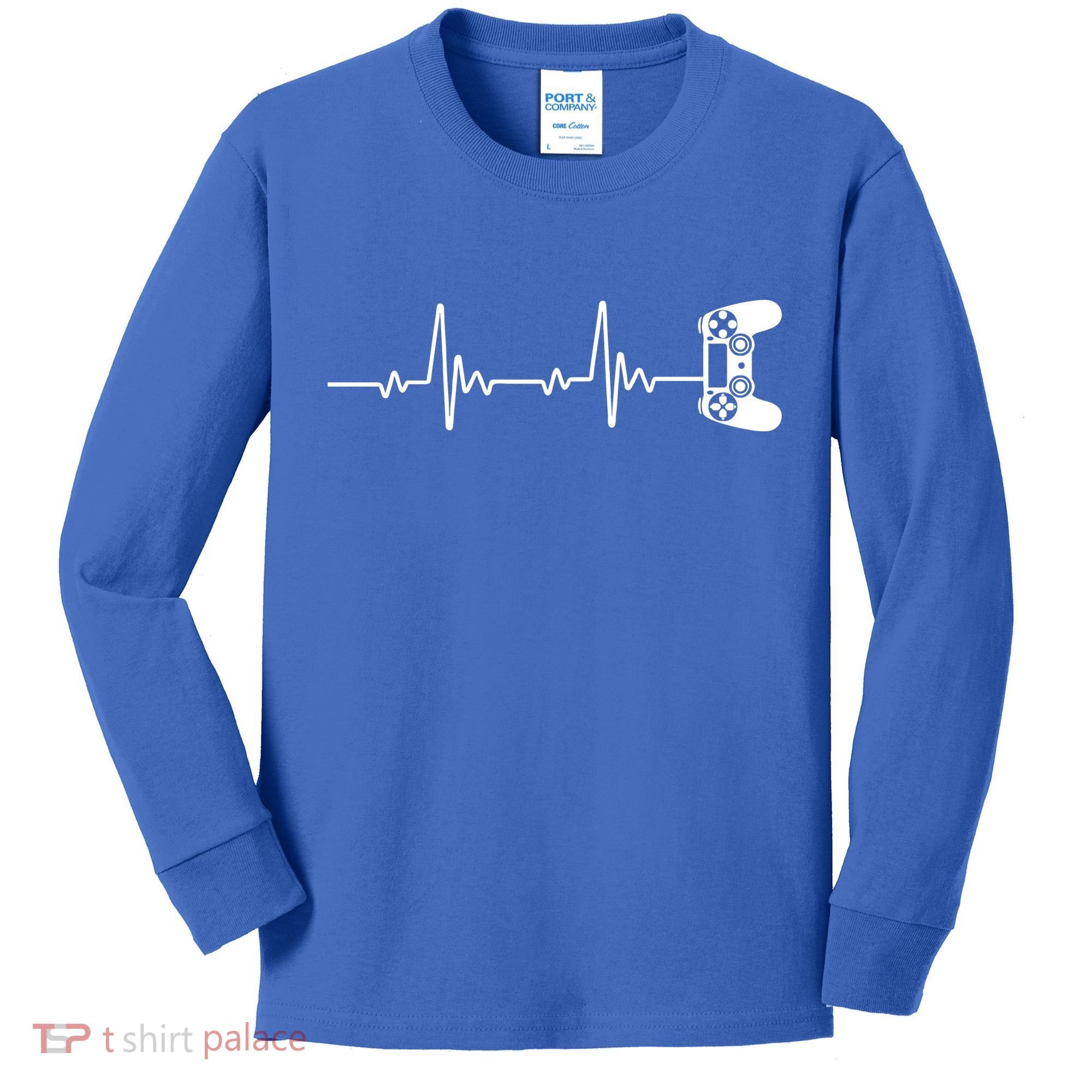 Gamer Controller Heartbeat Pules Kids Long Sleeve Shirt