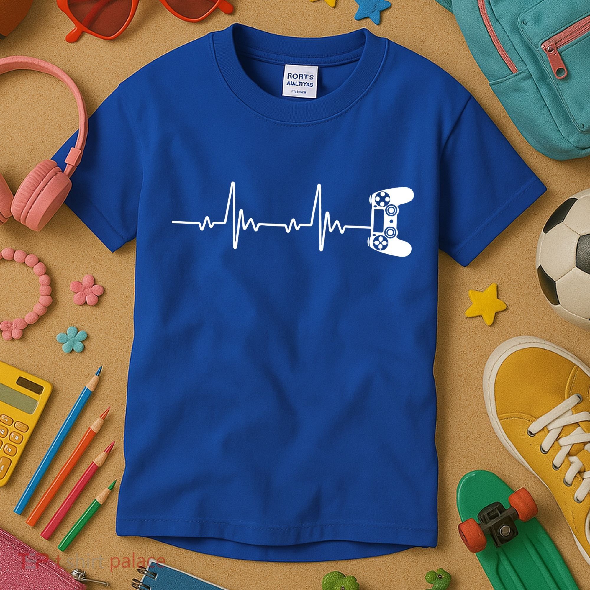 Gamer Controller Heartbeat Pules Kids T-Shirt