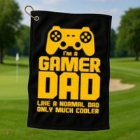 Gamer Dad Like A Normal Dad But Much Cooler Golf Towel thumb 1