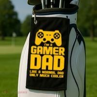 Gamer Dad Like A Normal Dad But Much Cooler Golf Towel thumb 2