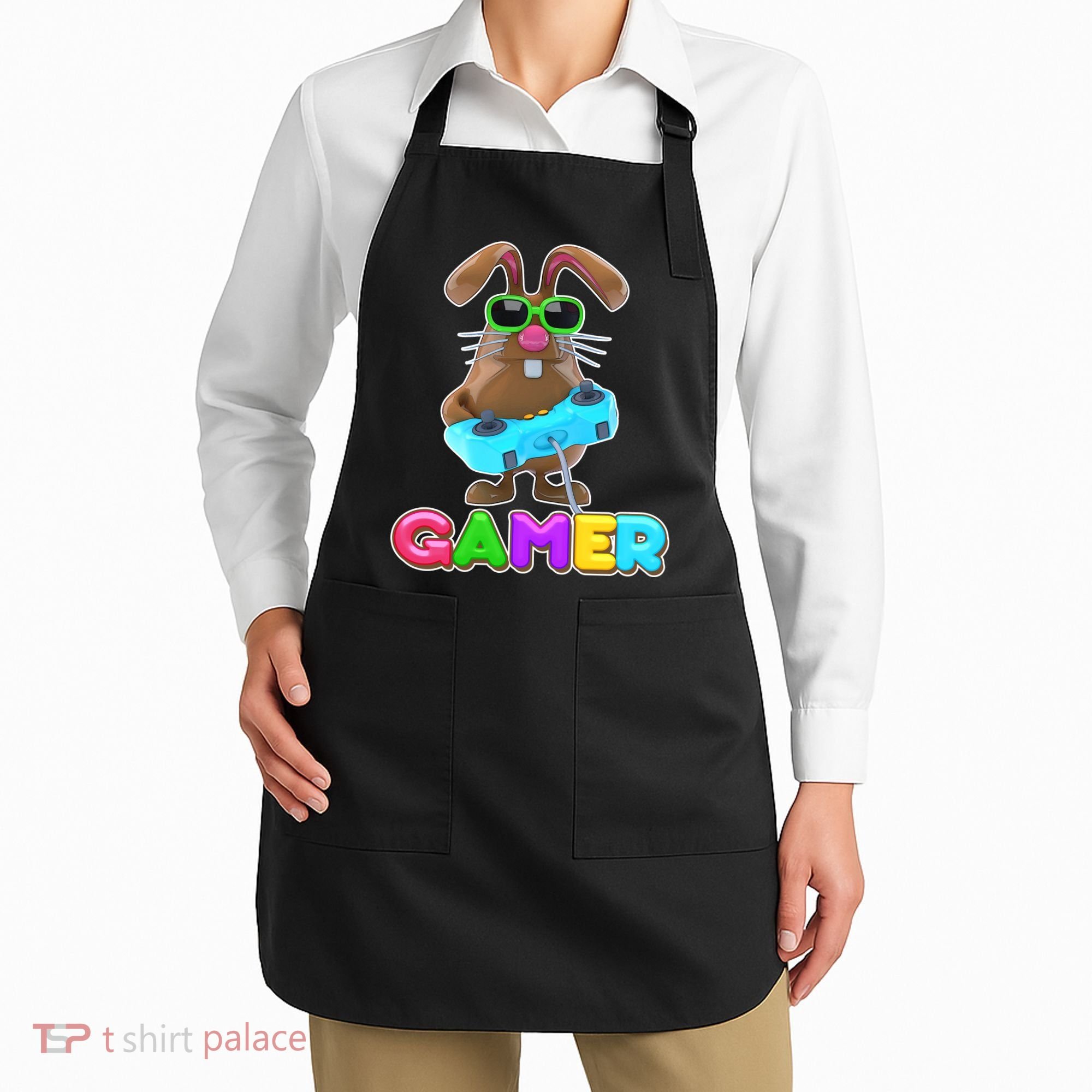Gamer Easter Bunny Apron
