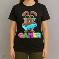 Gamer Easter Bunny T-Shirt thumb 4