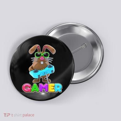 Gamer Easter Bunny Button