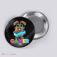 Gamer Easter Bunny Button thumb 0
