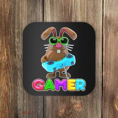 Gamer Easter Bunny Coaster