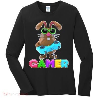Gamer Easter Bunny Women's Long Sleeve Shirt