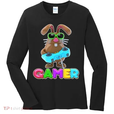 Gamer Easter Bunny Women's Long Sleeve Shirt