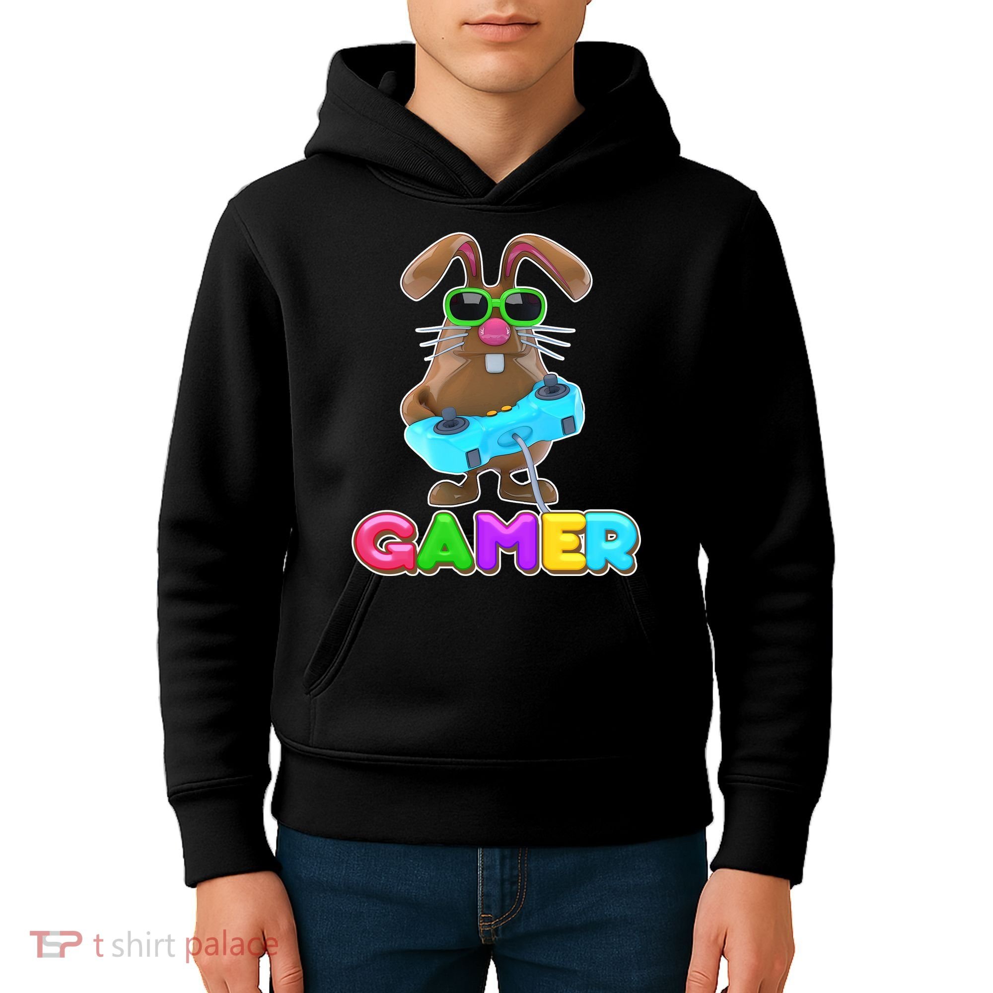 Gamer Easter Bunny Kids Hoodie