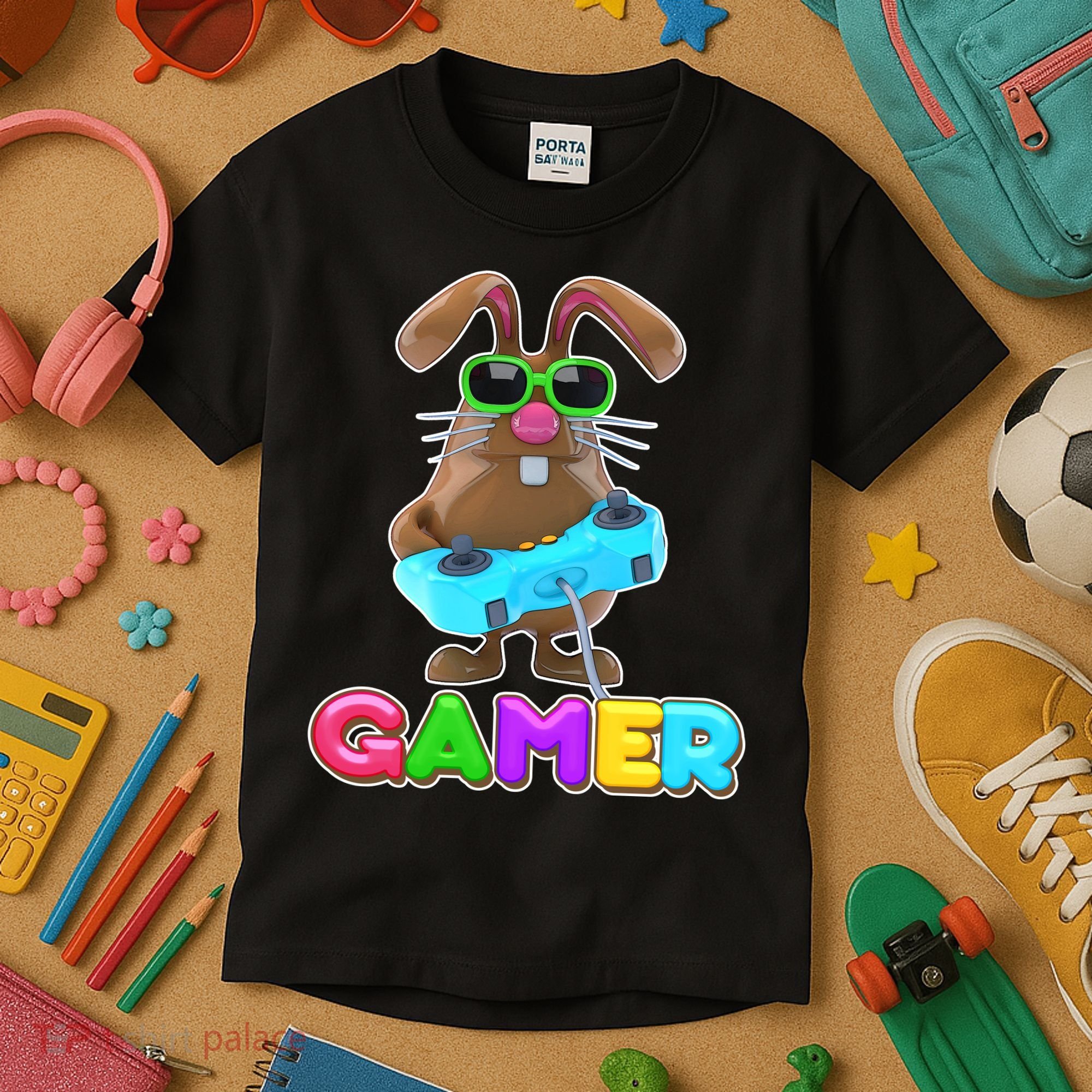 Gamer Easter Bunny Kids T-Shirt
