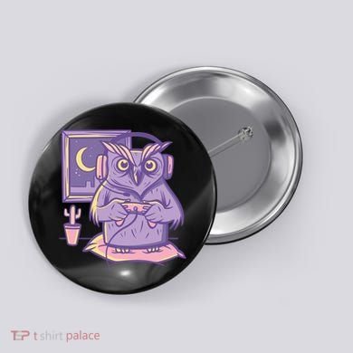 Gamer Owl Button