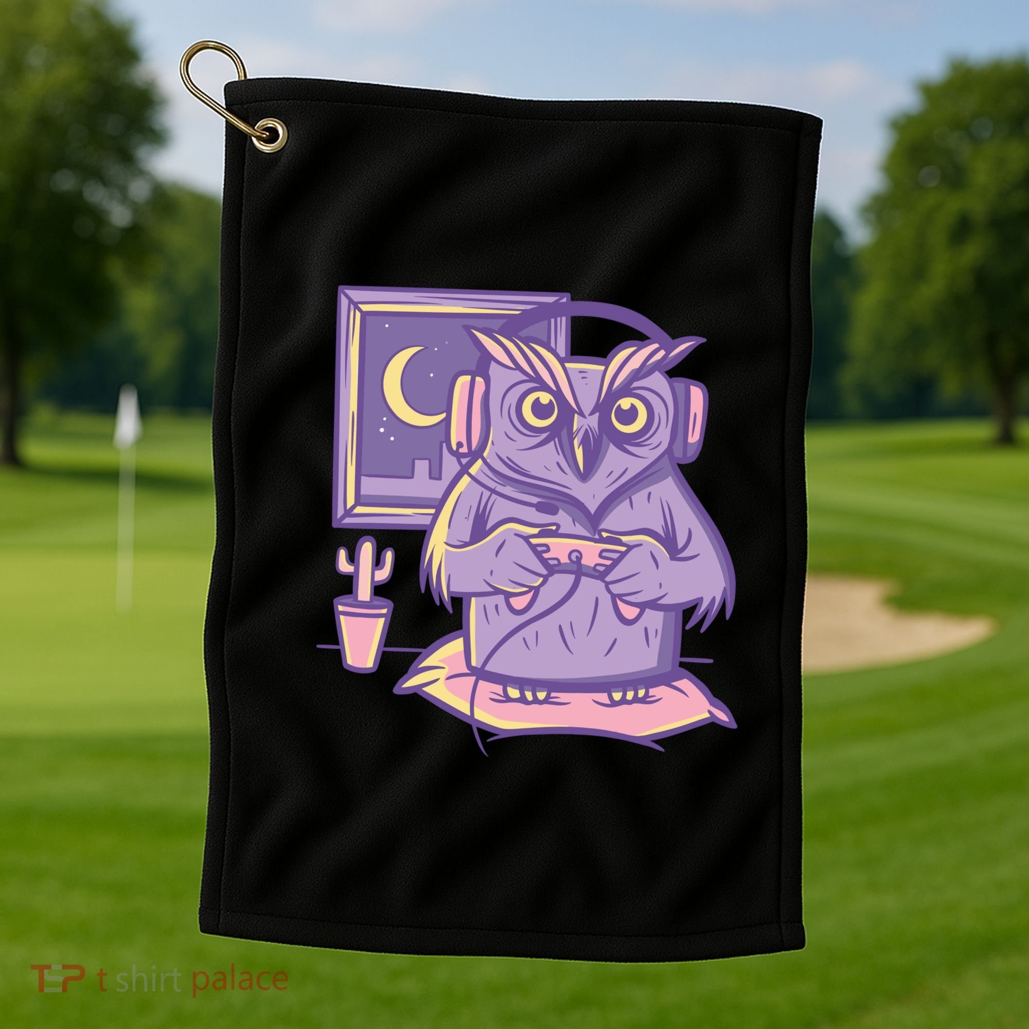 Gamer Owl Golf Towel