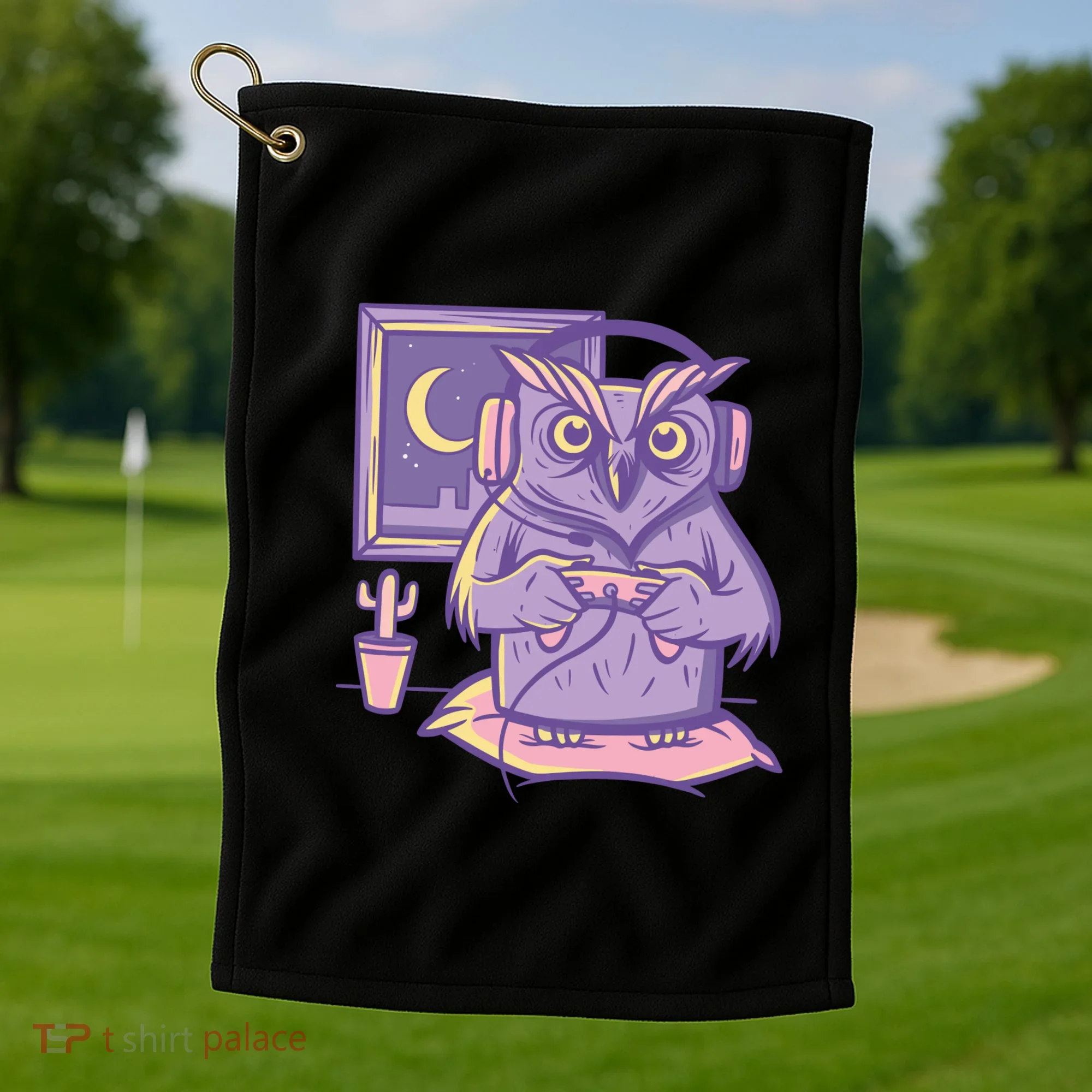 Gamer Owl Golf Towel