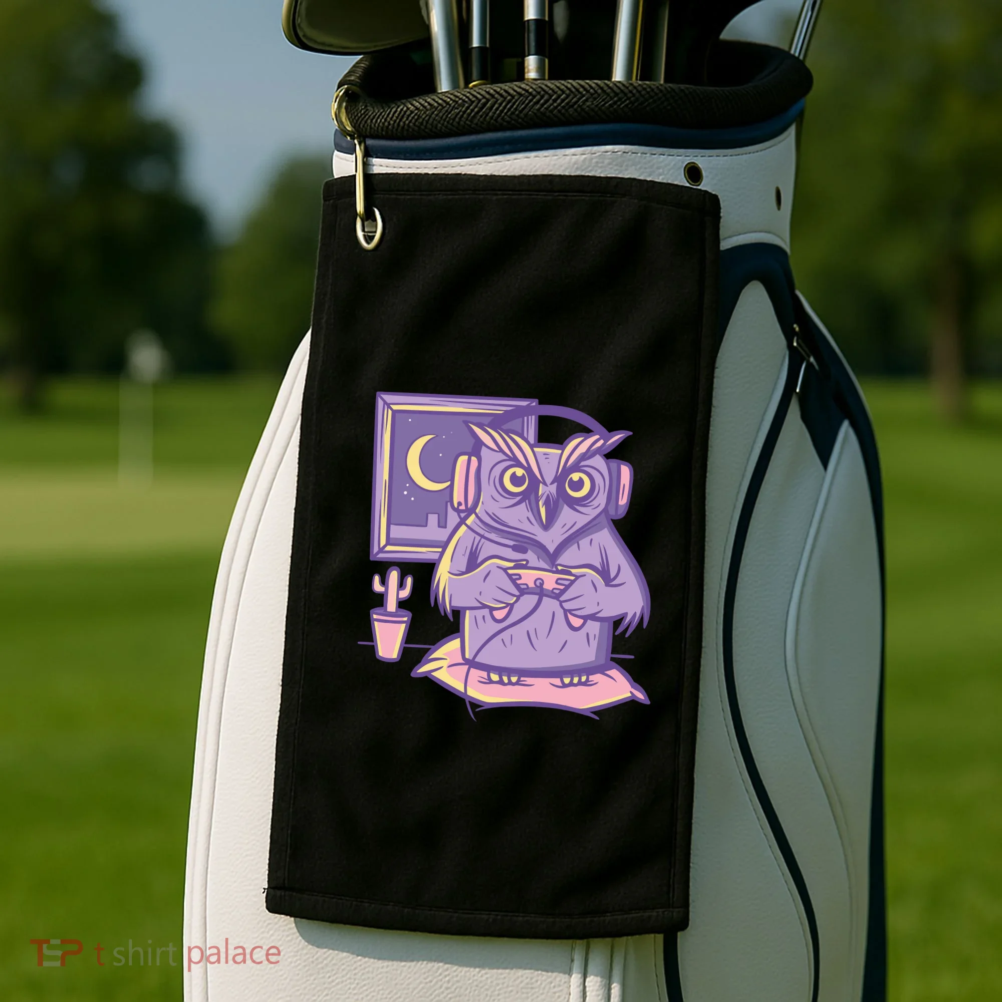 Gamer Owl Golf Towel