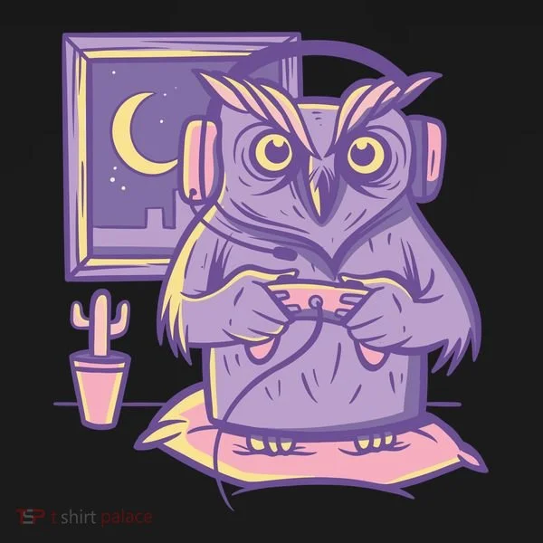 Gamer Owl Kids Long Sleeve Shirt