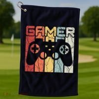 Gamer Retro Controller Golf Towel thumb 1