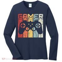 Gamer Retro Controller Women's Long Sleeve Shirt thumb 0