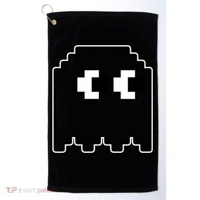 Gamer Retro Pixel Ghost Funny Halloween Golf Towel