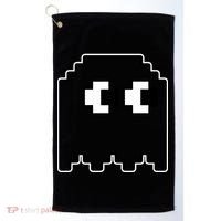 Gamer Retro Pixel Ghost Funny Halloween Golf Towel thumb 0