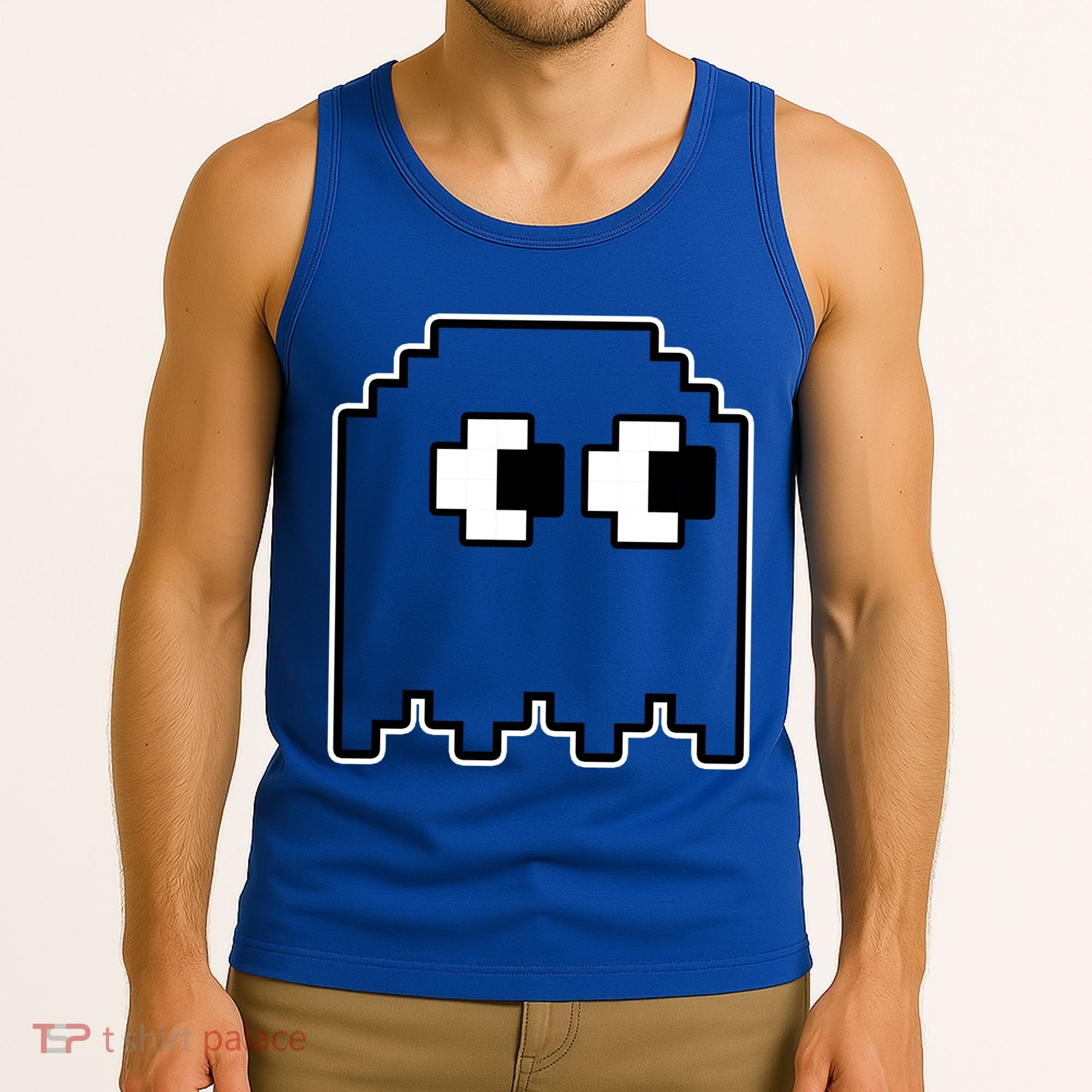 Gamer Retro Pixel Ghost Funny Halloween Tank Top
