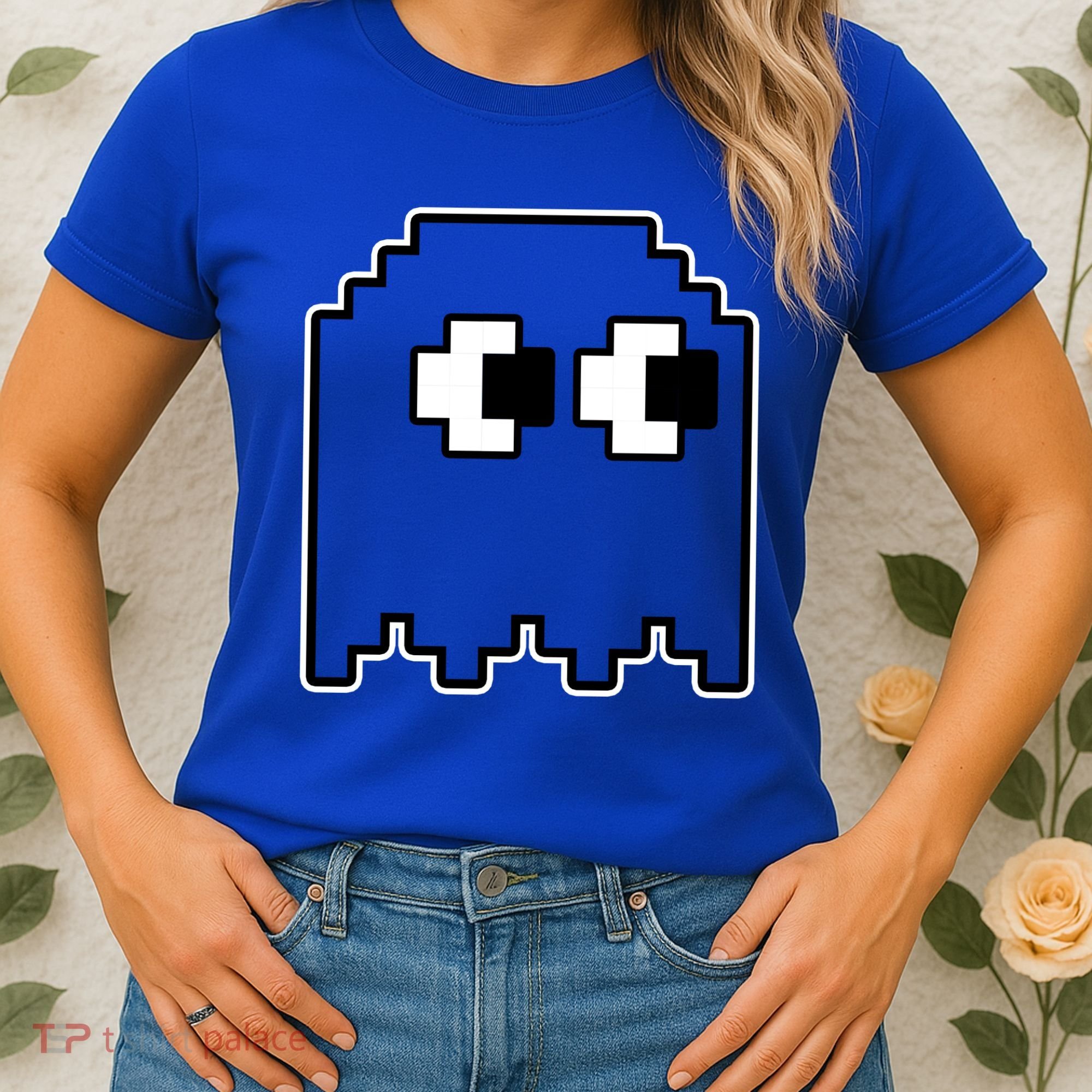 Gamer Retro Pixel Ghost Funny Halloween Women's T-Shirt