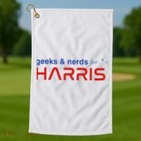 Geeks And Nerds For Kamala Harris Geeks And Nerds For Harris Golf Towel thumb 1