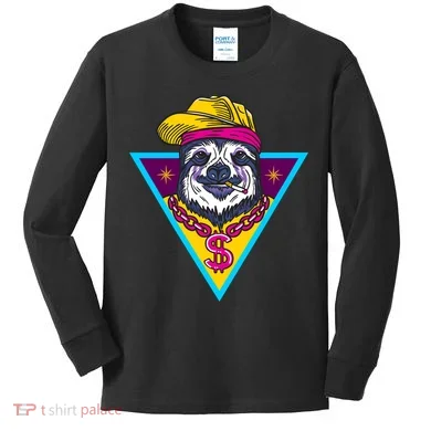 Gangsta Sloth Kids Long Sleeve Shirt
