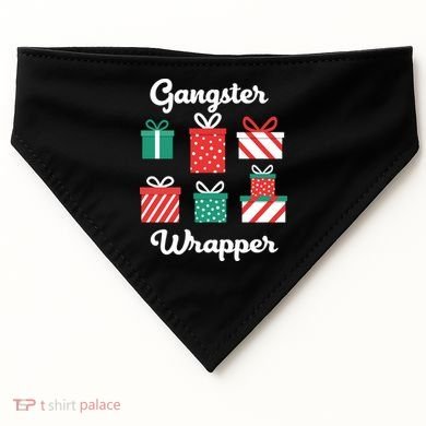 Gangsta Wrapper Funny Christmas Gift USA-Made Doggie Bandana