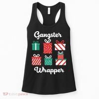 Gangsta Wrapper Funny Christmas Gift Women's Tank Top thumb 0