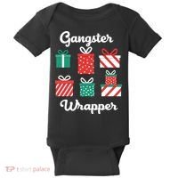 Gangsta Wrapper Funny Christmas Gift Baby Bodysuit thumb 0