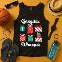 Gangsta Wrapper Funny Christmas Gift Tank Top thumb 4