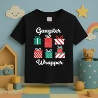 Gangsta Wrapper Funny Christmas Gift Toddler T-Shirt thumb 3