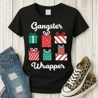 Gangsta Wrapper Funny Christmas Gift Women's T-Shirt thumb 3