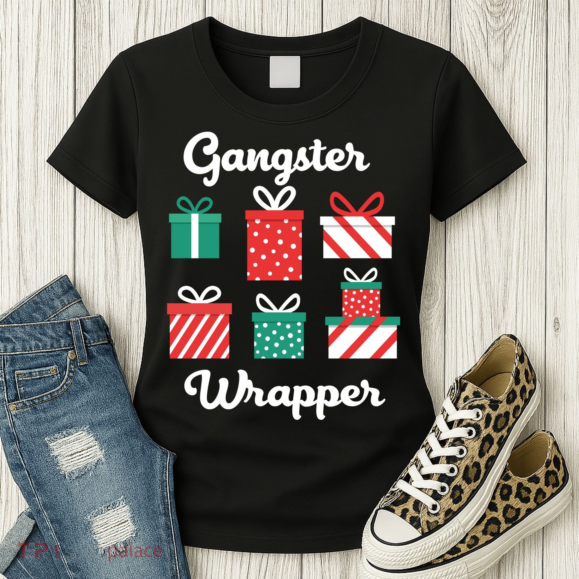 Gangsta Wrapper Funny Christmas Gift Women's T-Shirt