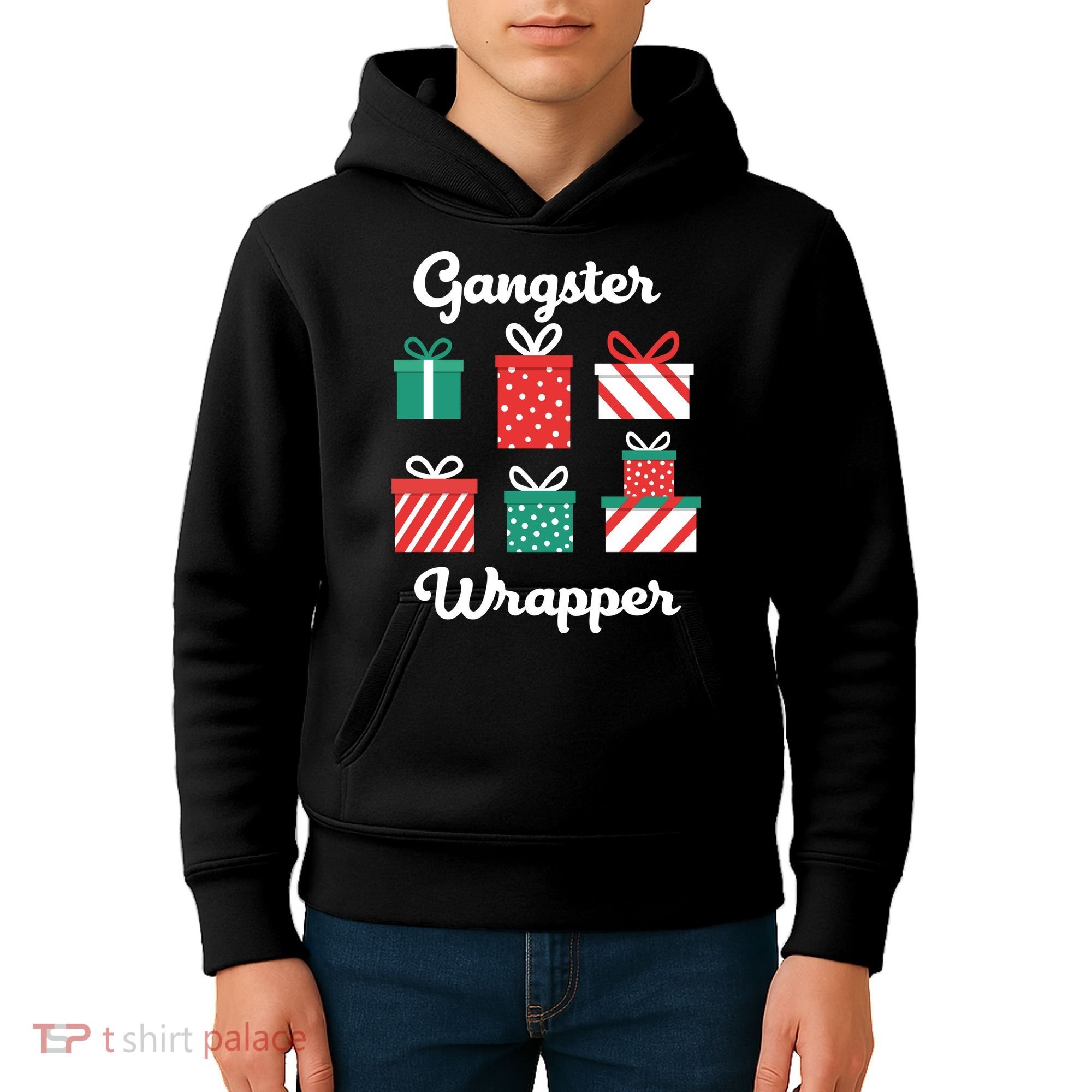 Gangsta Wrapper Funny Christmas Gift Kids Hoodie