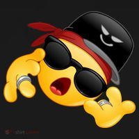Gangster Emoji Smiley USA-Made Doggie Bandana thumb 2